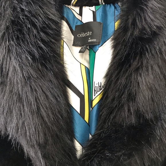 CeLeste by Bibhu fur cape black and white - Picture 2 of 13